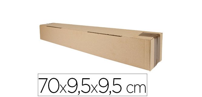 Caja para embalar q-connect tubo carton reciclado canal simple 3 mm color kraft 725x95x95 mm