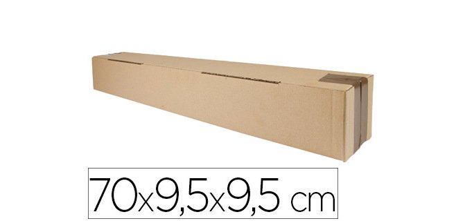 Caja para embalar q-connect tubo carton reciclado canal simple 3 mm color kraft 725x95x95 mm