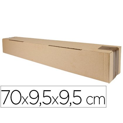 Caja para embalar q-connect tubo carton reciclado canal simple 3 mm color kraft 725x95x95 mm