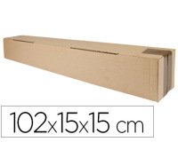 Caja para embalar q-connect tubo carton reciclado canal simple 3 mm color kraft 1020x150x150 mm