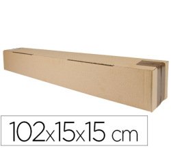 Caja para embalar q-connect tubo carton reciclado canal simple 3 mm color kraft 1020x150x150 mm
