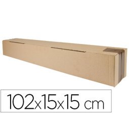 Caja para embalar q-connect tubo carton reciclado canal simple 3 mm color kraft 1020x150x150 mm