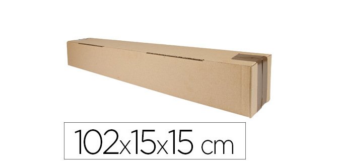Caja para embalar q-connect tubo carton reciclado canal simple 3 mm color kraft 1020x150x150 mm
