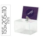 Buzon de sugerencia archivo 2000 con cerradura y dos llaves color cristal transparente 110x155x205 mm