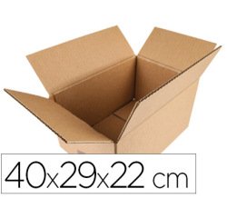 Caja para embalar q-connect americana carton reciclado canal simple 5 mm color kraft 400x290x220 mm