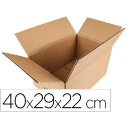 Caja para embalar q-connect am ericana carton 100% reciclado canal simple 5 mm color kraft 400x290x220 mm
