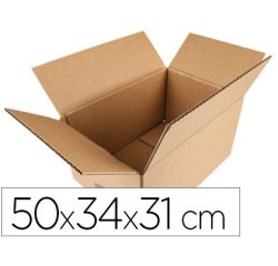 Caja para embalar q-connect americana carton reciclado canal simple 5 mm color kraft 500x340x310 mm