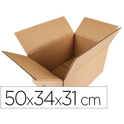 Caja para embalar q-connect americana carton reciclado canal simple 5 mm color kraft 500x340x310 mm