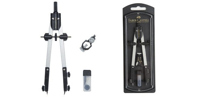 Compas faber castell escolar de ajuste rapido con adaptador universal