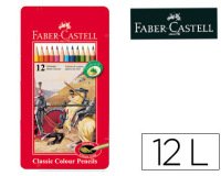 Lapices de colores faber castell caja metalica de 12 colores surtidos