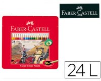 Lapices de colores faber castell caja metalica de 24 colores surtidos