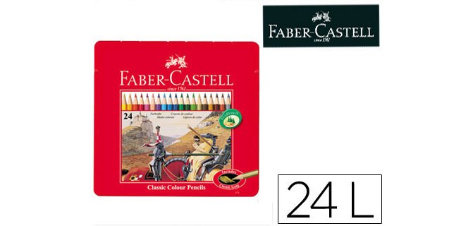 Lapices de colores faber castell caja metalica de 24 colores surtidos