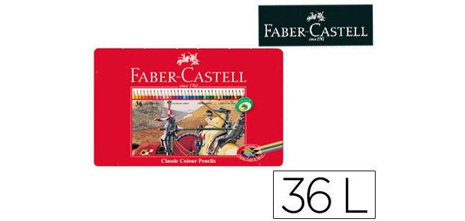 Lapices de colores faber castell caja metalica de 36 colores surtidos
