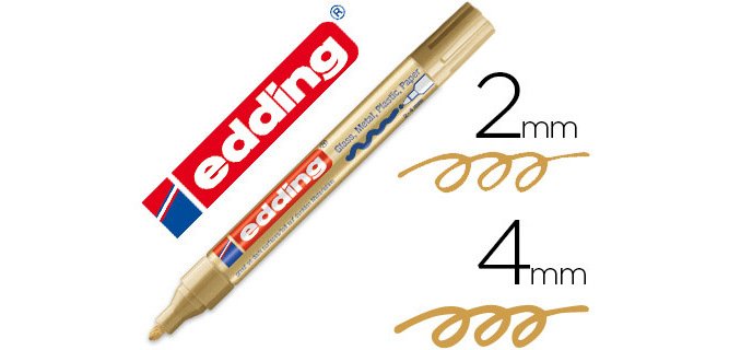 Rotulador edding punta fibra 750 oro punta redonda 2-4 mm