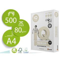 Papel fotocopiadora iq premium din a4 90 gramos paquete de 500 hojas