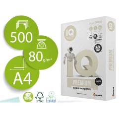 Papel fotocopiadora iq premium din a4 80 gramos paquete de 500 hojas