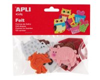 Figura de fieltro apli con forma de animales bolsa de 18 unidades surtidas