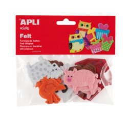 Figura de fieltro apli con forma de animales bolsa de 18 unidades surtidas