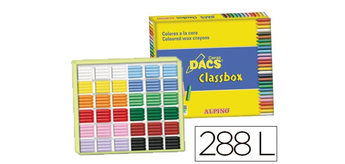 Lapices cera dacs classbox caja de 288 unidades 12 colores surtidos
