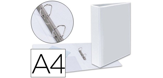 Carpeta canguro 2 anillas mixtas 40mm esselte a4 plastico blanca