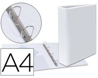Carpeta canguro 4 anillas mixtas 40mm esselte a4 plastico blanca