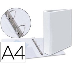 Carpeta canguro 4 anillas mixtas 40mm esselte a4 plastico blanca