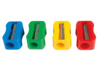Sacapuntas m+r de plastico 1 uso sin tornillo forma rectangular ergonomica