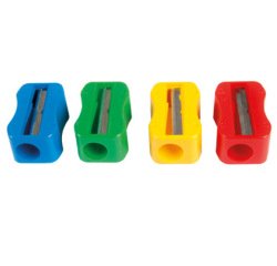 Sacapuntas m+r de plastico 1 uso sin tornillo forma rectangular ergonomica