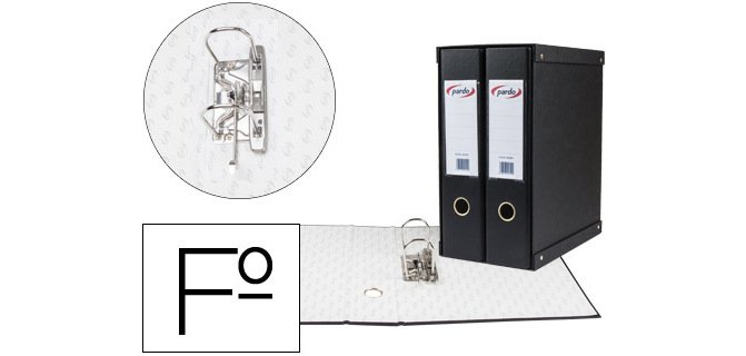 Módulo pardo 2 archivadores de palanca folio 2 anillas de 70 mm negro 350x180x300 mm