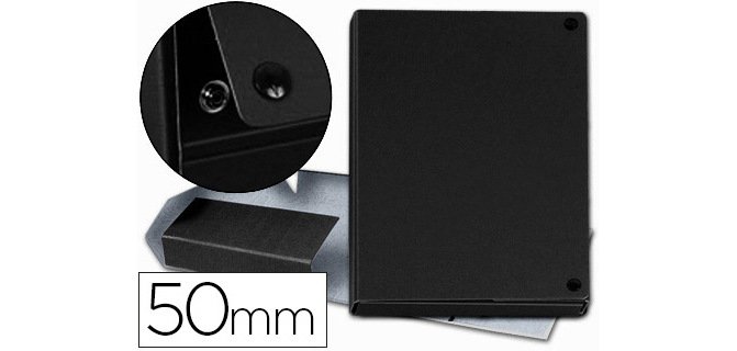 Carpeta proyectos pardo folio lomo 50 mm carton forrado negro con broche