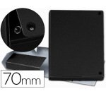 Carpeta proyectos pardo folio lomo 70 mm carton forrado negro con broche