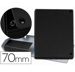 Carpeta proyectos pardo folio lomo 70 mm carton forrado negro con broche