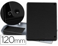 Carpeta proyectos pardo folio lomo 120 mm carton forrado negro con broche