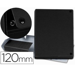Carpeta proyectos pardo folio lomo 120 mm carton forrado negro con broche