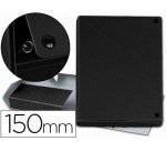 Carpeta proyectos pardo folio lomo 150 mm carton forrado negro con broche