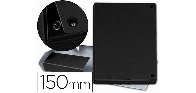 Carpeta proyectos pardo folio lomo 150 mm carton forrado negro con broche