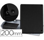 Carpeta proyectos pardo folio lomo 200 mm carton forrado negro con broche