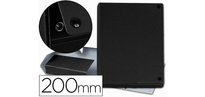 Carpeta proyectos pardo folio lomo 200 mm carton forrado negro con broche