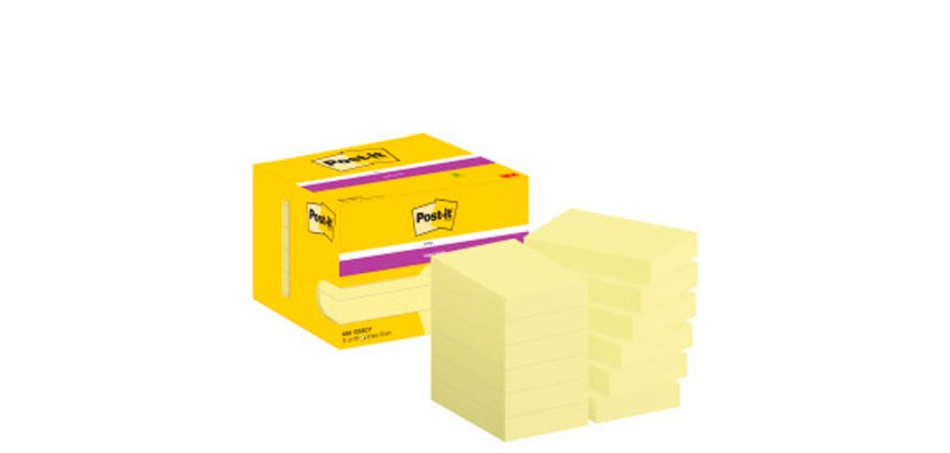 Bloc de notas adhesivas quita y pon post-it super sticky 51x78 mm con 90 hojas amarillo canario