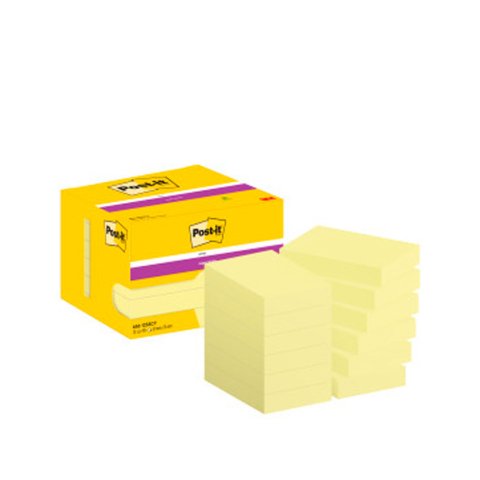 Bloc de notas adhesivas quita y pon post-it super sticky 51x78 mm con 90 hojas amarillo canario