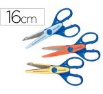 Tijeras escolares ergonómicas Liderpapel cortes en zig-zag, ondas pequeñas y ondas grandes