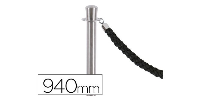 Poste separador cromado satinado altura 940 mm base 320 mm
