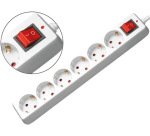 Regleta 6 tomas mediarange con interruptor longitud cable 1,4m color blanco