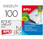 Etiqueta adhesiva apli 1284 tamaño 52,5 x 21,2 mm para fotocopiadora laser ink-jet caja con 100 hojas din a4