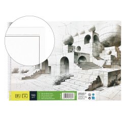 Bloc dibujo liderpapel lineal espiral 230x325mm 20 hojas 180 gr/m2 con recuadro perforado