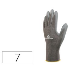 Guantes deltaplus poliester antideslizante lavable especial para manipulacion y manutencion gris talla 7