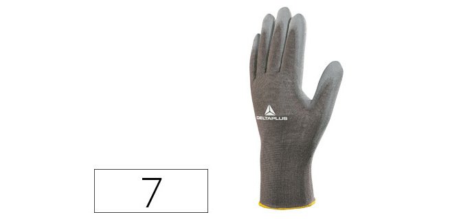 Guantes deltaplus poliester antideslizante lavable especial para manipulacion y manutencion gris talla 7