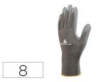 Guantes deltaplus poliester antideslizante lavable especial para manipulacion y manutencion gris talla 8