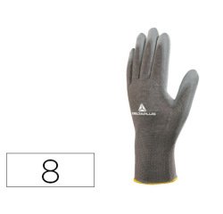 Guantes deltaplus poliester antideslizante lavable especial para manipulacion y manutencion gris talla 8