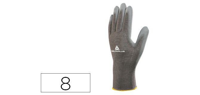 Guantes deltaplus poliester antideslizante lavable especial para manipulacion y manutencion gris talla 8